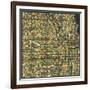 Chicago Map-Jazzberry Blue-Framed Art Print