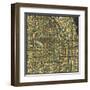 Chicago Map-Jazzberry Blue-Framed Art Print