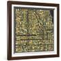 Chicago Map-Jazzberry Blue-Framed Art Print