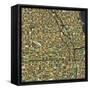 Chicago Map-Jazzberry Blue-Framed Stretched Canvas