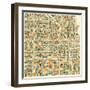 Chicago Map-Jazzberry Blue-Framed Art Print