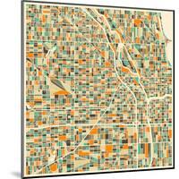 Chicago Map-Jazzberry Blue-Mounted Art Print