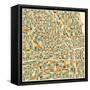 Chicago Map-Jazzberry Blue-Framed Stretched Canvas