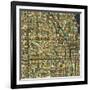 Chicago Map-Blue Jazzberry-Framed Art Print