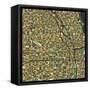 Chicago Map-Blue Jazzberry-Framed Stretched Canvas