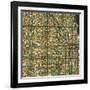 Chicago Map-Blue Jazzberry-Framed Art Print