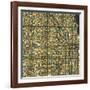 Chicago Map-Blue Jazzberry-Framed Art Print