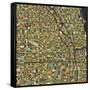 Chicago Map-Blue Jazzberry-Framed Stretched Canvas
