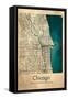Chicago Map-Dionisis Gemos-Framed Stretched Canvas