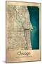 Chicago Map-Dionisis Gemos-Mounted Giclee Print