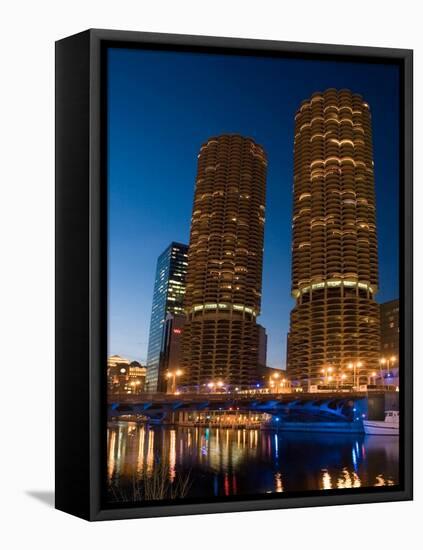 Chicago Marina Towers-Patrick Warneka-Framed Stretched Canvas