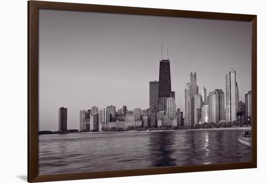 Chicago Morning BW-Steve Gadomski-Framed Photographic Print