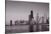 Chicago Morning BW-Steve Gadomski-Stretched Canvas