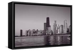 Chicago Morning BW-Steve Gadomski-Framed Stretched Canvas