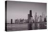 Chicago Morning BW-Steve Gadomski-Stretched Canvas