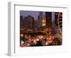 Chicago Navy Pier and Skyline at Night, Chicago, Illinois, Usa-Alan Klehr-Framed Photographic Print