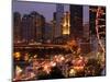 Chicago Navy Pier and Skyline at Night, Chicago, Illinois, Usa-Alan Klehr-Mounted Photographic Print
