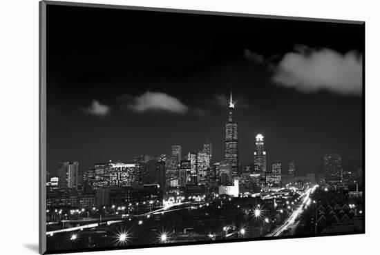 Chicago Night Lights-Steve Gadomski-Mounted Photographic Print