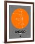 Chicago Orange Subway Map-NaxArt-Framed Art Print