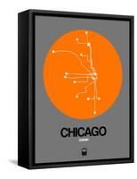 Chicago Orange Subway Map-NaxArt-Framed Stretched Canvas