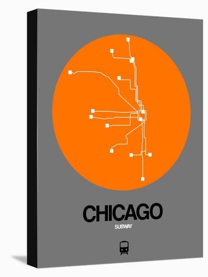 Chicago Orange Subway Map-NaxArt-Stretched Canvas