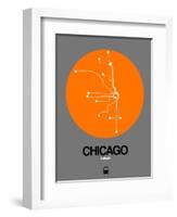 Chicago Orange Subway Map-NaxArt-Framed Art Print