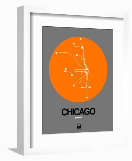 Chicago Orange Subway Map-NaxArt-Framed Art Print