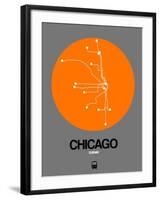 Chicago Orange Subway Map-NaxArt-Framed Art Print