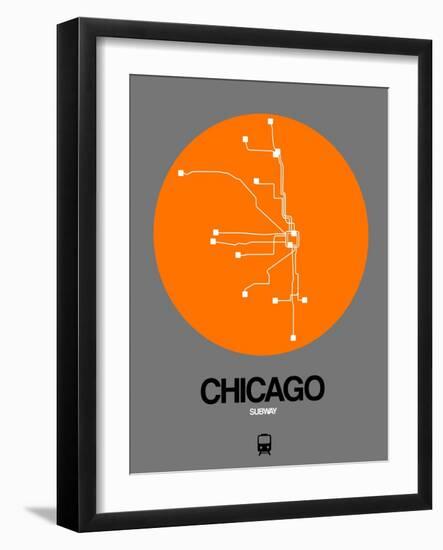 Chicago Orange Subway Map-NaxArt-Framed Art Print