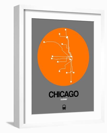 Chicago Orange Subway Map-NaxArt-Framed Art Print