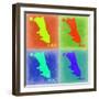 Chicago Pop Art Map 2-NaxArt-Framed Art Print