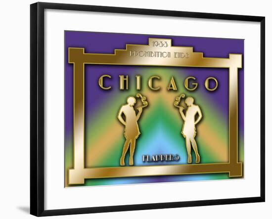 Chicago Prohibition-Art Deco Designs-Framed Giclee Print