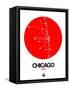 Chicago Red Subway Map-NaxArt-Framed Stretched Canvas