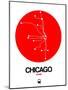 Chicago Red Subway Map-NaxArt-Mounted Premium Giclee Print