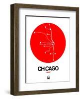 Chicago Red Subway Map-NaxArt-Framed Art Print