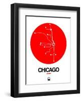 Chicago Red Subway Map-NaxArt-Framed Art Print