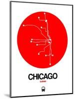 Chicago Red Subway Map-NaxArt-Mounted Art Print