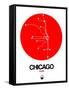 Chicago Red Subway Map-NaxArt-Framed Stretched Canvas