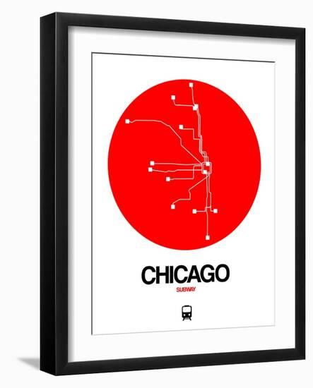 Chicago Red Subway Map-NaxArt-Framed Art Print