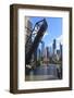 Chicago River and Downtown Towers, Willis Tower, Chicago, Illinois, USA-Amanda Hall-Framed Photographic Print