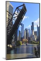 Chicago River and Downtown Towers, Willis Tower, Chicago, Illinois, USA-Amanda Hall-Mounted Photographic Print