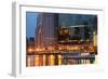 Chicago River and Skyline at Dusk in Summer with Boats-Alan Klehr-Framed Photographic Print