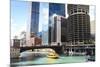 Chicago River and Towers, Chicago, Illinois, United States of America, North America-Amanda Hall-Mounted Photographic Print