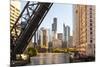 Chicago River and Towers of the West Loop Area,Willis Tower, Chicago, Illinois, USA-Amanda Hall-Mounted Photographic Print