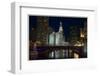 Chicago River at night-Patrick  J. Warneka-Framed Photographic Print