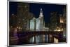 Chicago River at night-Patrick  J. Warneka-Mounted Photographic Print