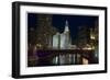 Chicago River at night-Patrick  J. Warneka-Framed Photographic Print