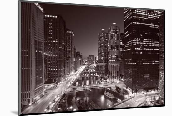 Chicago River Bend, Black & White-Steve Gadomski-Mounted Photographic Print