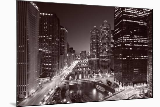 Chicago River Bend, Black & White-Steve Gadomski-Mounted Photographic Print