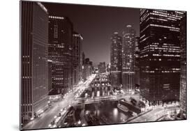 Chicago River Bend, Black & White-Steve Gadomski-Mounted Photographic Print